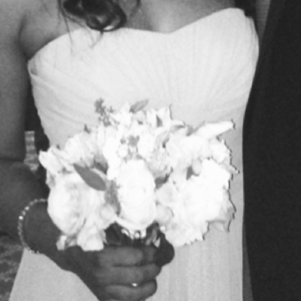 David’s Bridal Strapless Chiffon Dress with Pleated Bodice- Dry Cleaned - Picture 9 of 10